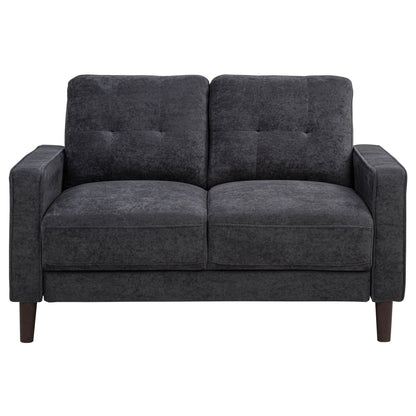 Bowen II Fabric Upholstered Track Arm Loveseat Steel Grey