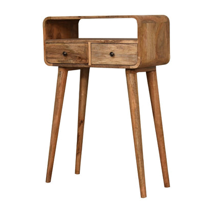 Curved Chestnut Console Table