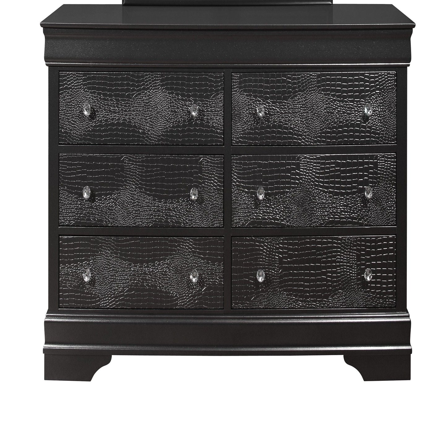Shaker - 5 Pieces Bedroom Set With Crystal Inspired Tufted Headboard And LED Lighting