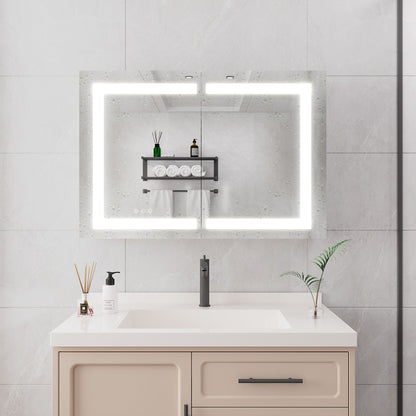 Medicine Cabinet With LED Vanity Mirror, Anti-Fog, Waterproof, Dimmable With Touch Switch