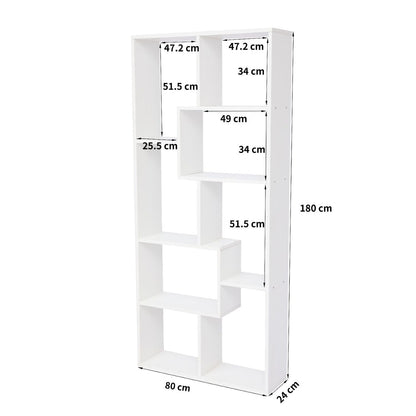 Asymmetrical Display Shelf & Bookcase, 5 Tier