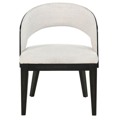 Leandro Upholstered Dining Arm Chair Cream (Set of 2)