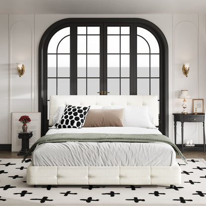 Tufted Headboard With Extra-Large Ultra-Soft Cloud Pillow Design