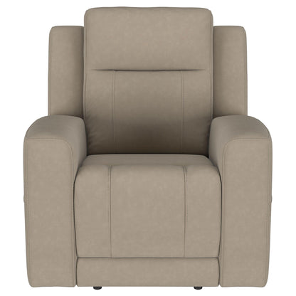 Slater - Upholstered Recliner Chair With Manual Recline - Taupe