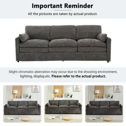Cozy Upholstered 3 Seater Sofa With Double Cushion