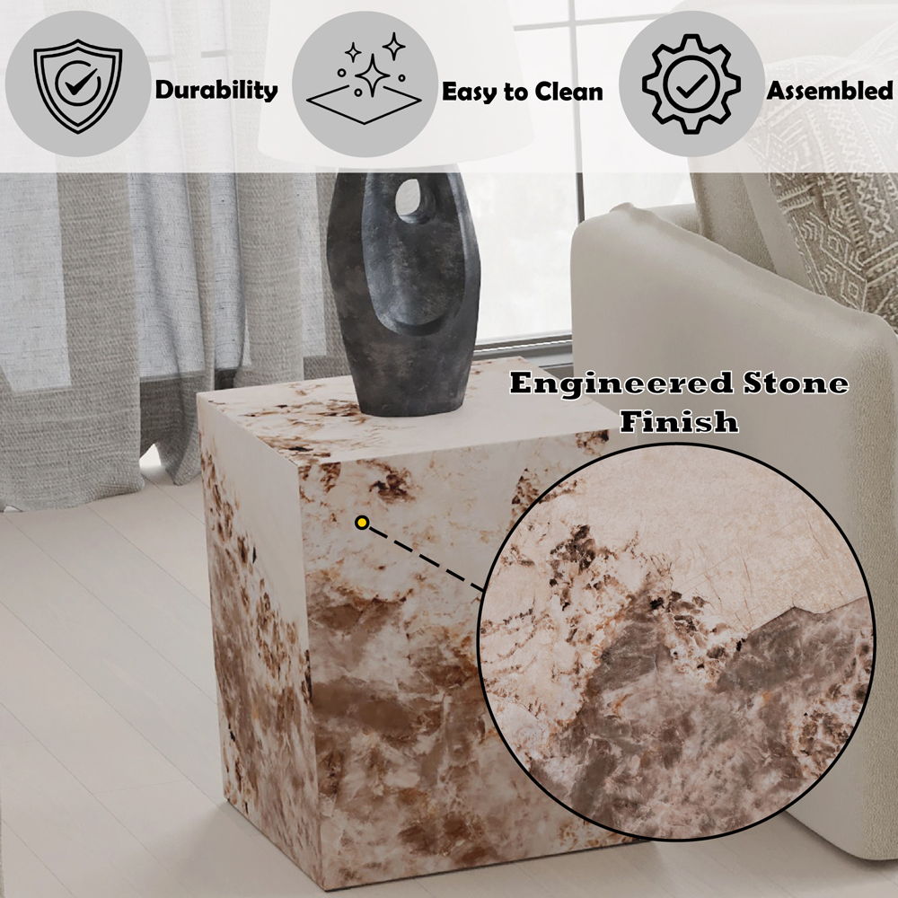 Fultan - End Table - Engineered Stone