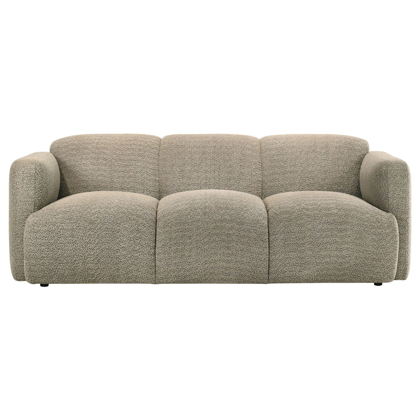 Dorset 3-piece Upholstered Round Track Arm Sofa Set Brown