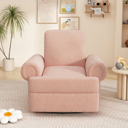 Manual Swivel Recliner Rocker Chair With Adjustable Backrest