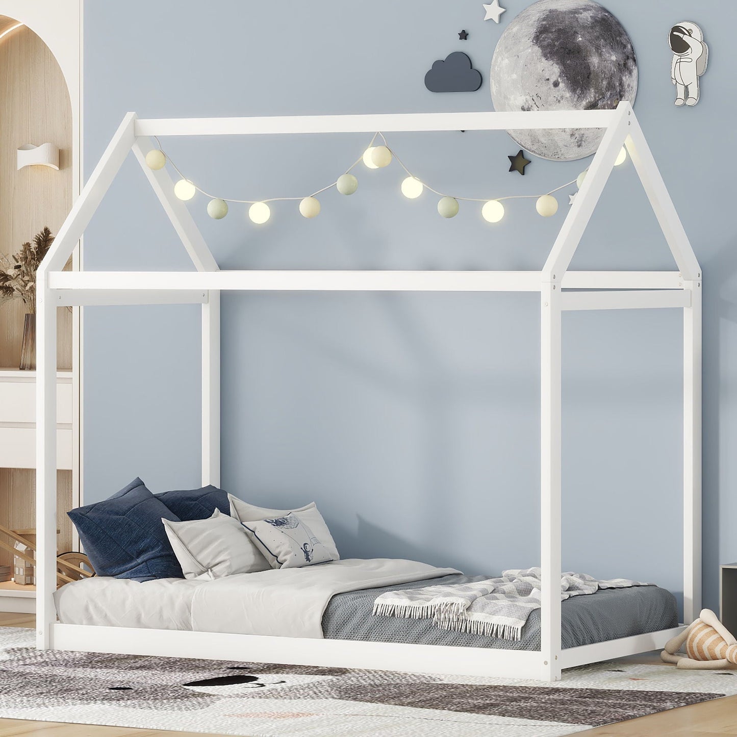 Wooden House Shaped Bed
