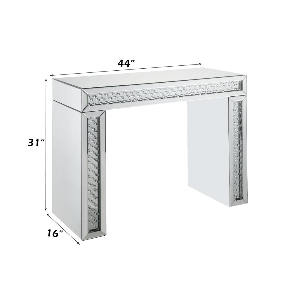 Nysa - 31" Vanity Desk - Mirrored & Faux Crystals