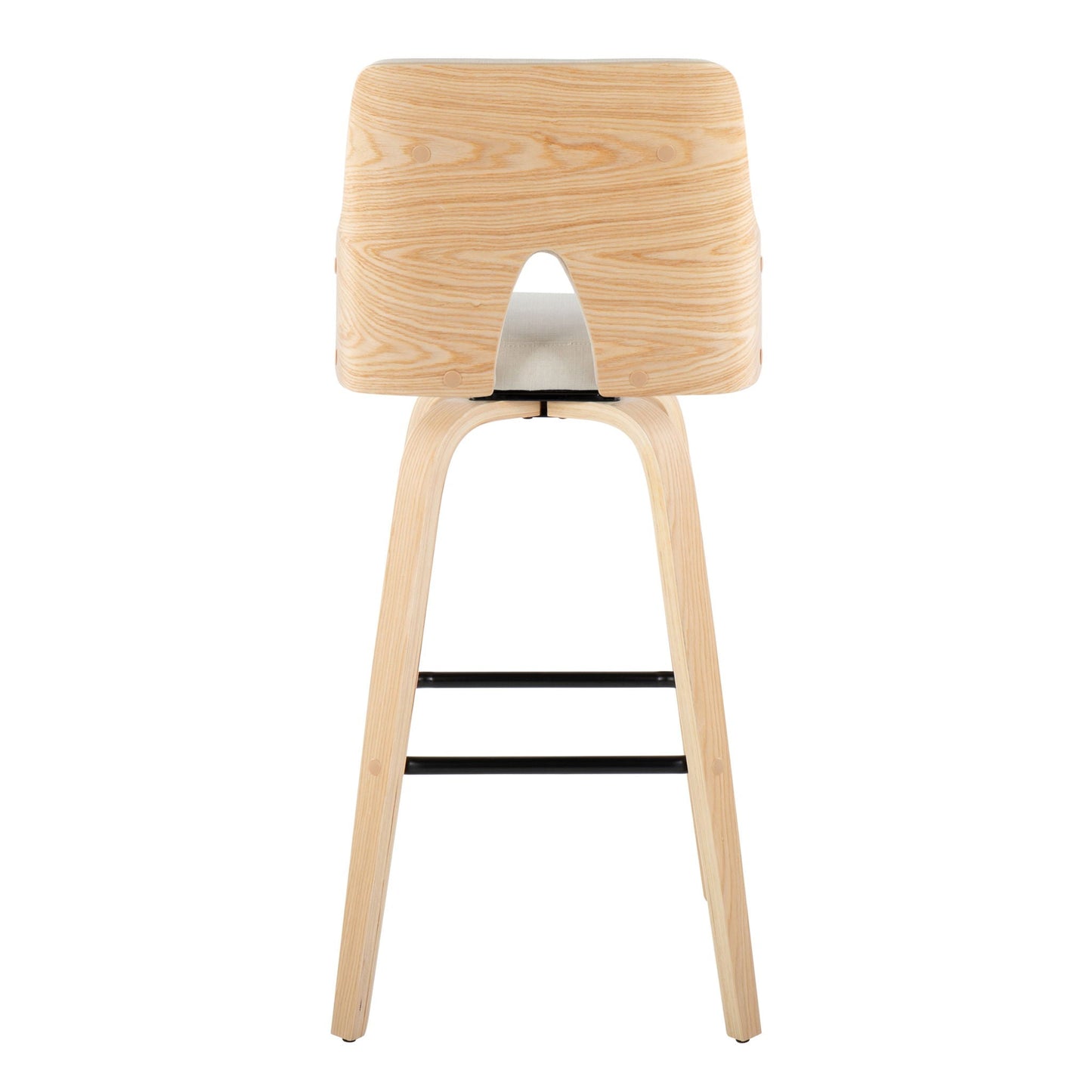 Stella - Contemporary Fixed Height Barstool With Swivel Square Footrest (Set of 2)