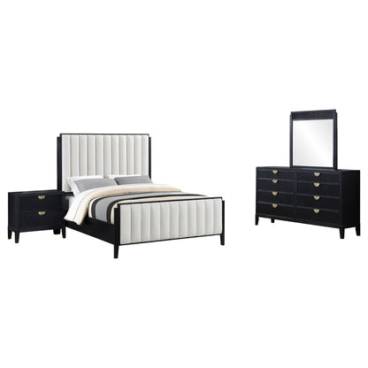 Brookmead 4-piece Upholstered Eastern King Bedroom Set Black