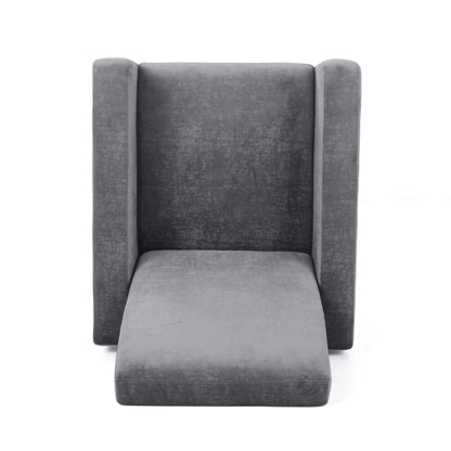 Bolt - Upholstered Recliner Chair With Stainless Steel Base - Gray / Chrome