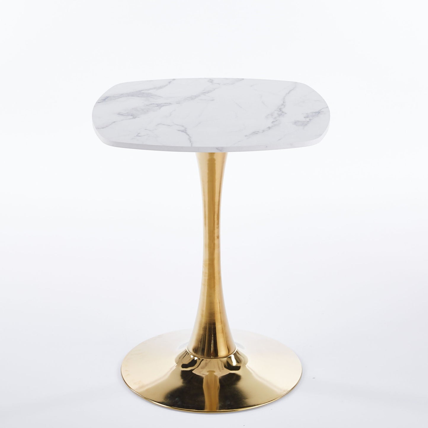 Square Tulip Dining Table For 2 - 4 People - Golden / White
