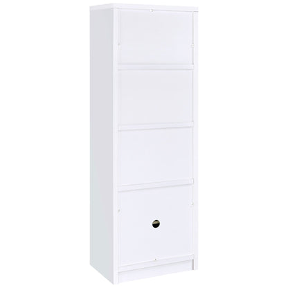 Laughlin 4-shelf Engineered Wood Media Tower White