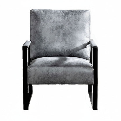Classic Mid Century Modern Accent Chair With Durable Square Metal Frame, Armchair