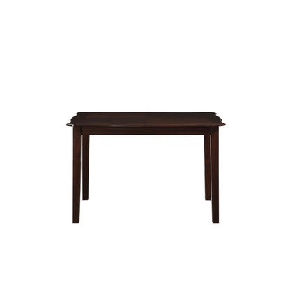 Ingeborg - 5 Piece Dining Set - Black Synthetic Leather & Espresso