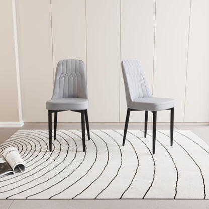 Modern Dining Chair With Cushions And Metal Legs