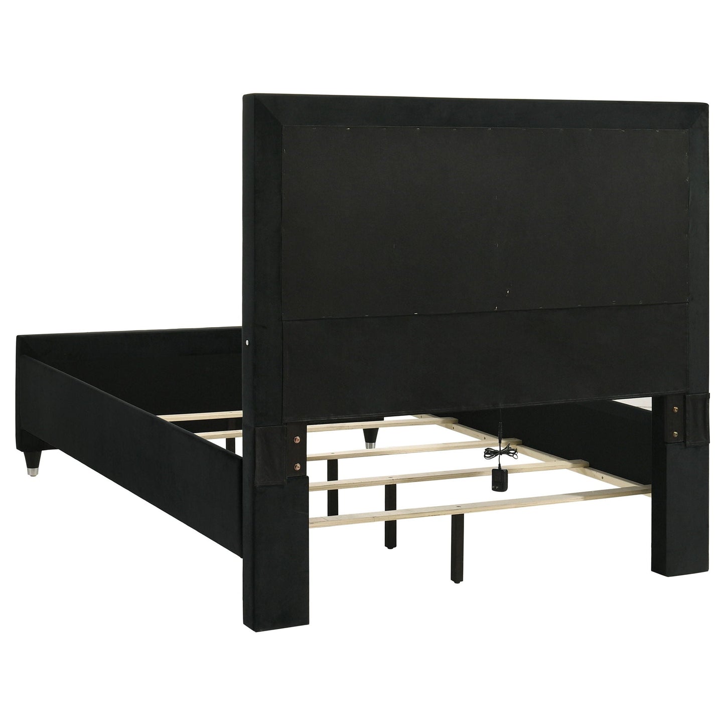 Ravenne 5-piece Velvet Upholstered Queen LED Bedroom Set Black