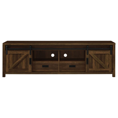 Madra 2-door Engineered Wood 79-inch TV Stand Dark Pine
