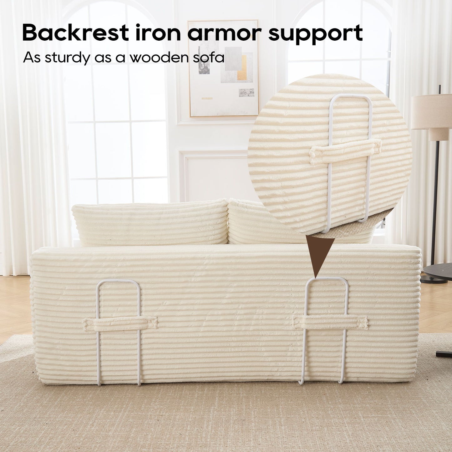 Convertible Loveseat Sofa Bed With Memory Foam & Steel Frame