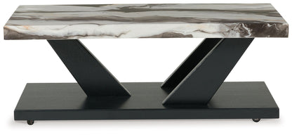 Cendill - Occasional Table Set (Set of 3) - Dark Brown / White / Black