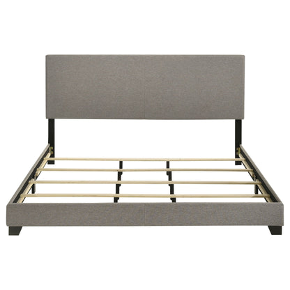 Dorian Fabric Upholstered Eastern King Panel Bed Taupe