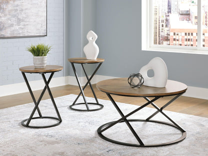 Cassbryn - Occasional Table Set (Set of 3) - Brown / Black