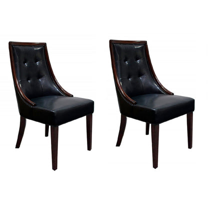 Clair - Tufted Dining Room Side Chair (Set of 2) - Dark Coffee / Black