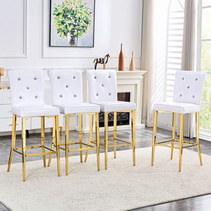 Bar Chairs With Crystal Clasp Design (Set of 2)