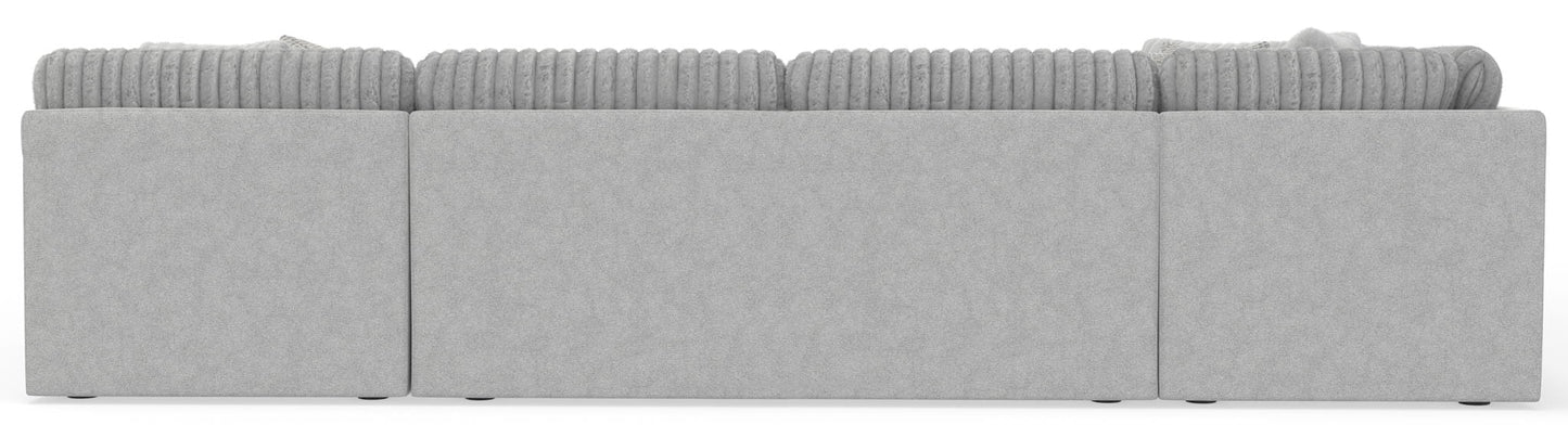 Logan - Upholstered Sectional With Comfort Coil Seating - 46" Cocktail Ottoman And Accent Pillows Included