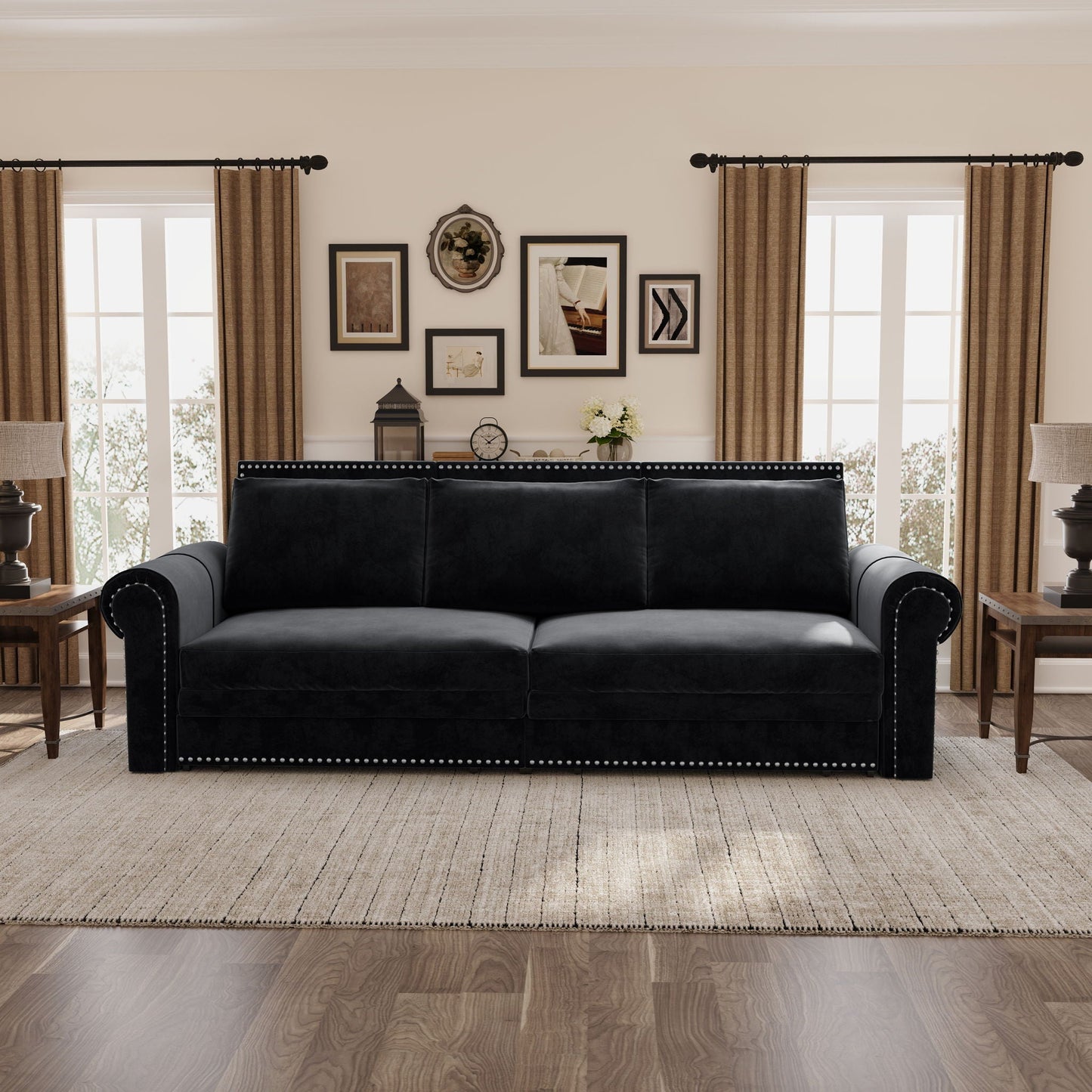 Chesterfield Sofa & Pull Out Bed