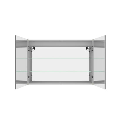 LED Medicine Cabinet With Mirror, Double Door With Defogger, Dimmer, Surface Mount