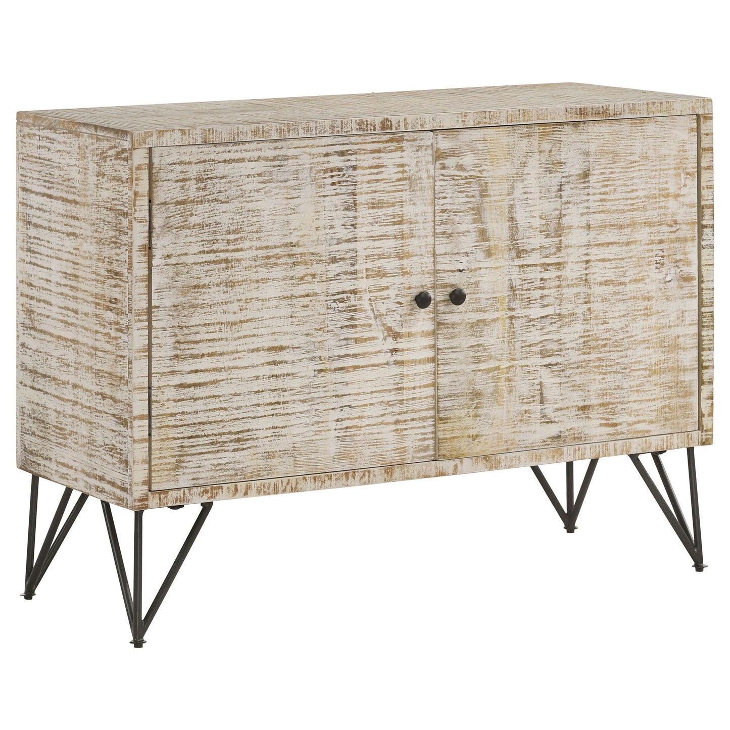 Eileen 2-door Wood Storage Accent Cabinet White Washed