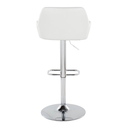 Daniella - Contemporary Adjustable Barstool With Swivel With Rounded Rectangle Footrest (Set of 2)