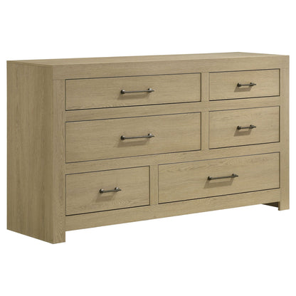 Hendricks 6-drawer Bedroom Dresser Storage Cabinet Light Oak