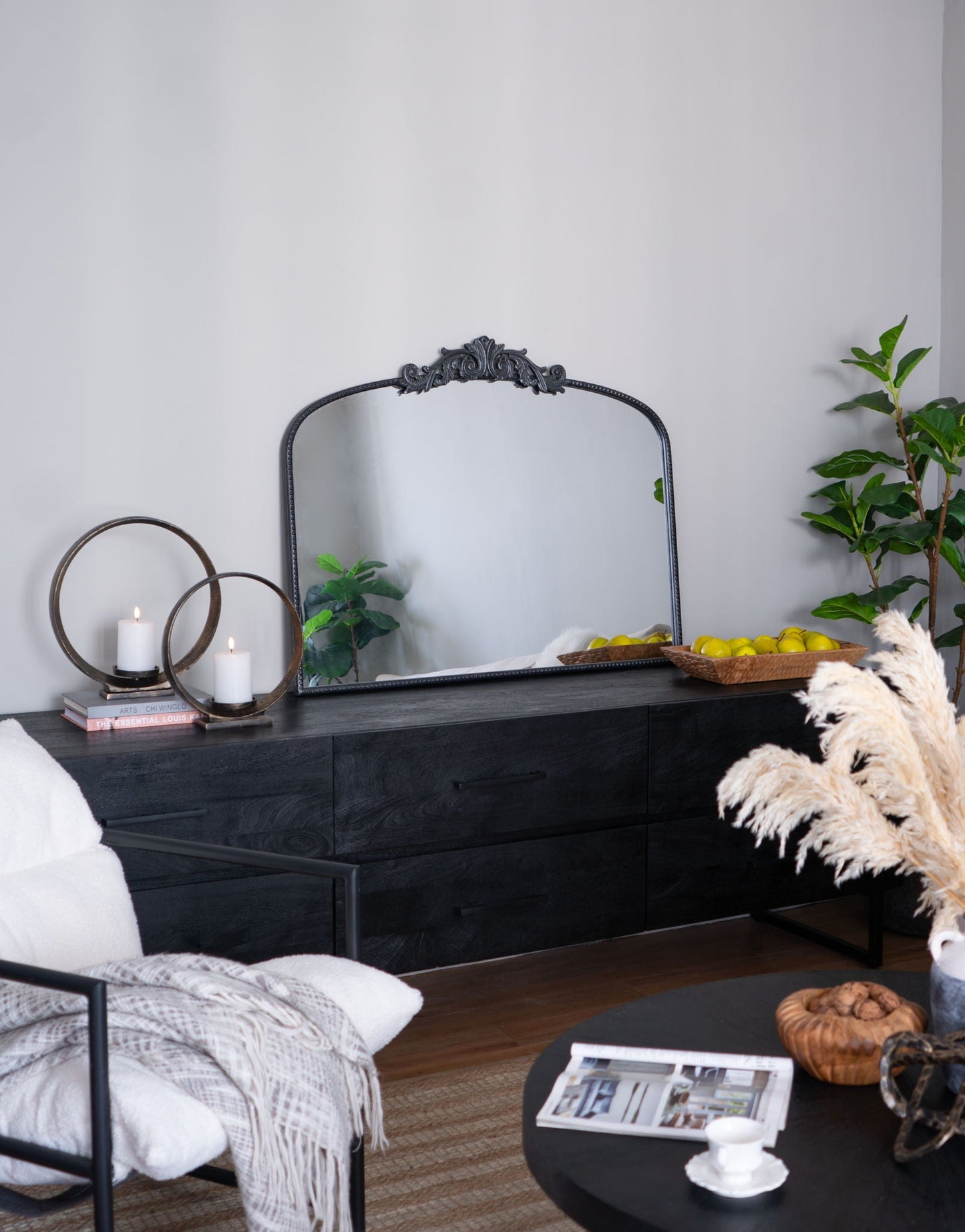 Arch Mirror, Baroque Inspired Wall Decor For Bathroom, Bedroom, Living Room
