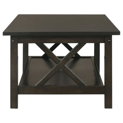 Rachelle 3-piece Rectangular Coffee Table Set Deep Merlot