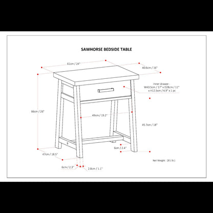 Sawhorse - Handcrafted Bedside Table