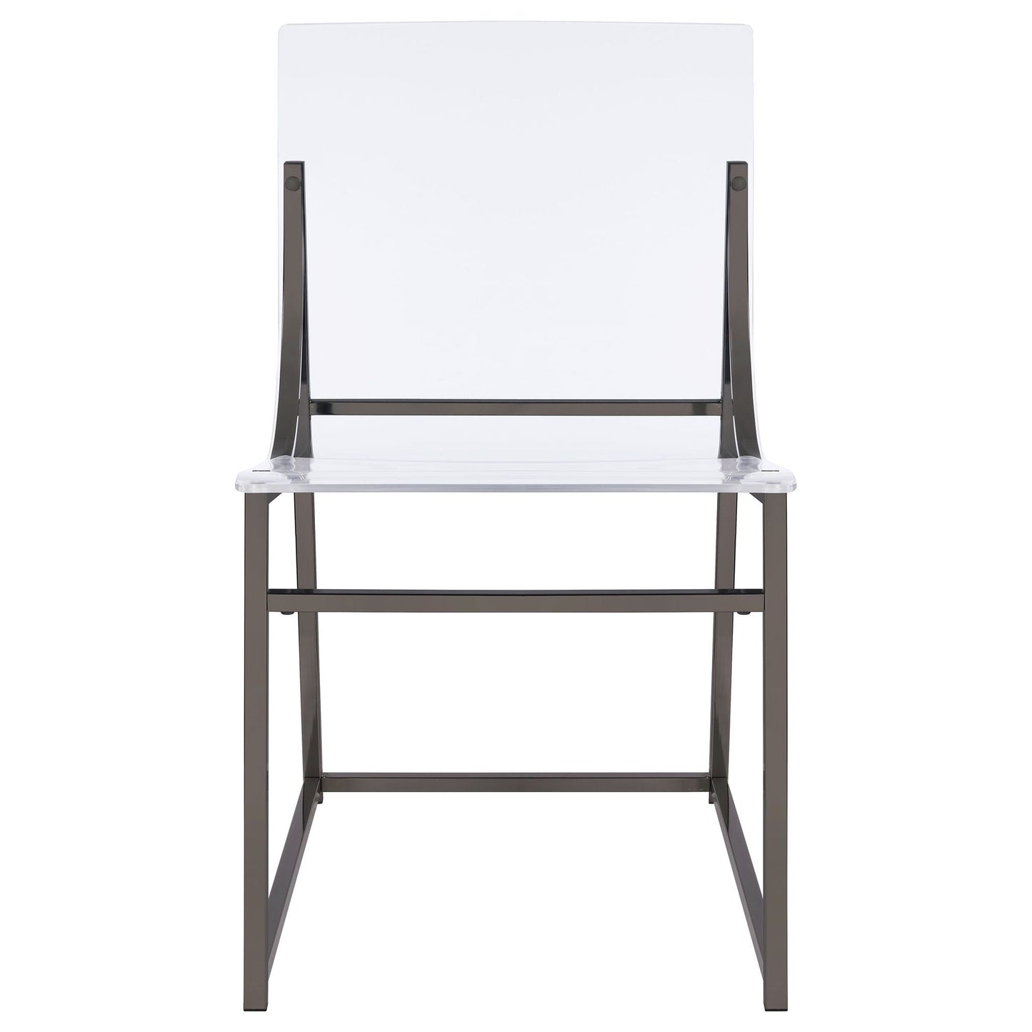 Adino Acrylic Dining Side Chair Black Nickel (Set of 2)