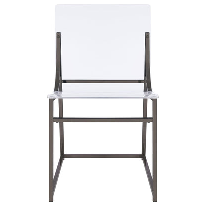 Adino Acrylic Dining Side Chair Black Nickel (Set of 2)