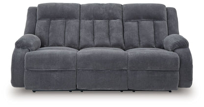 Observation - Reclining Power Sofa With Drop Down Table - Steel