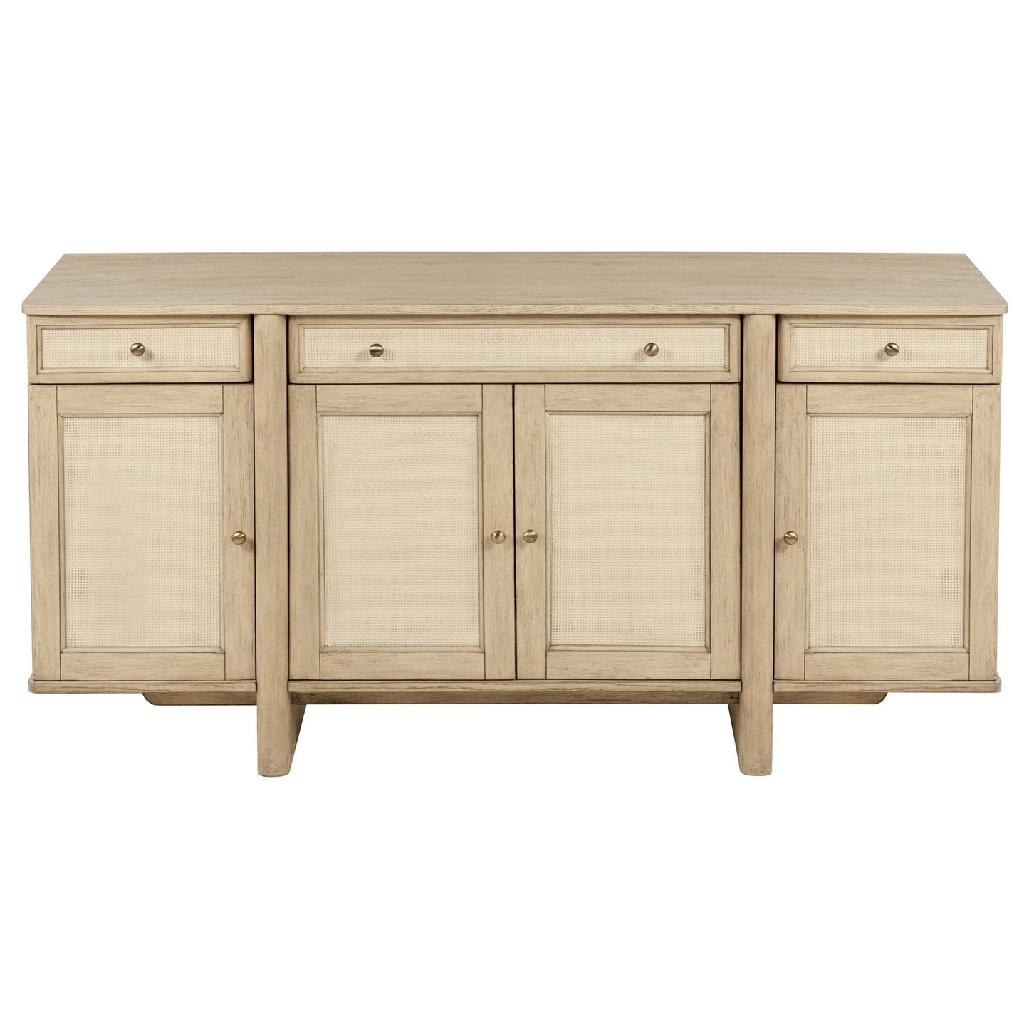Kailani 4-door Cane Sideboard Buffet Cabinet Beige Oak