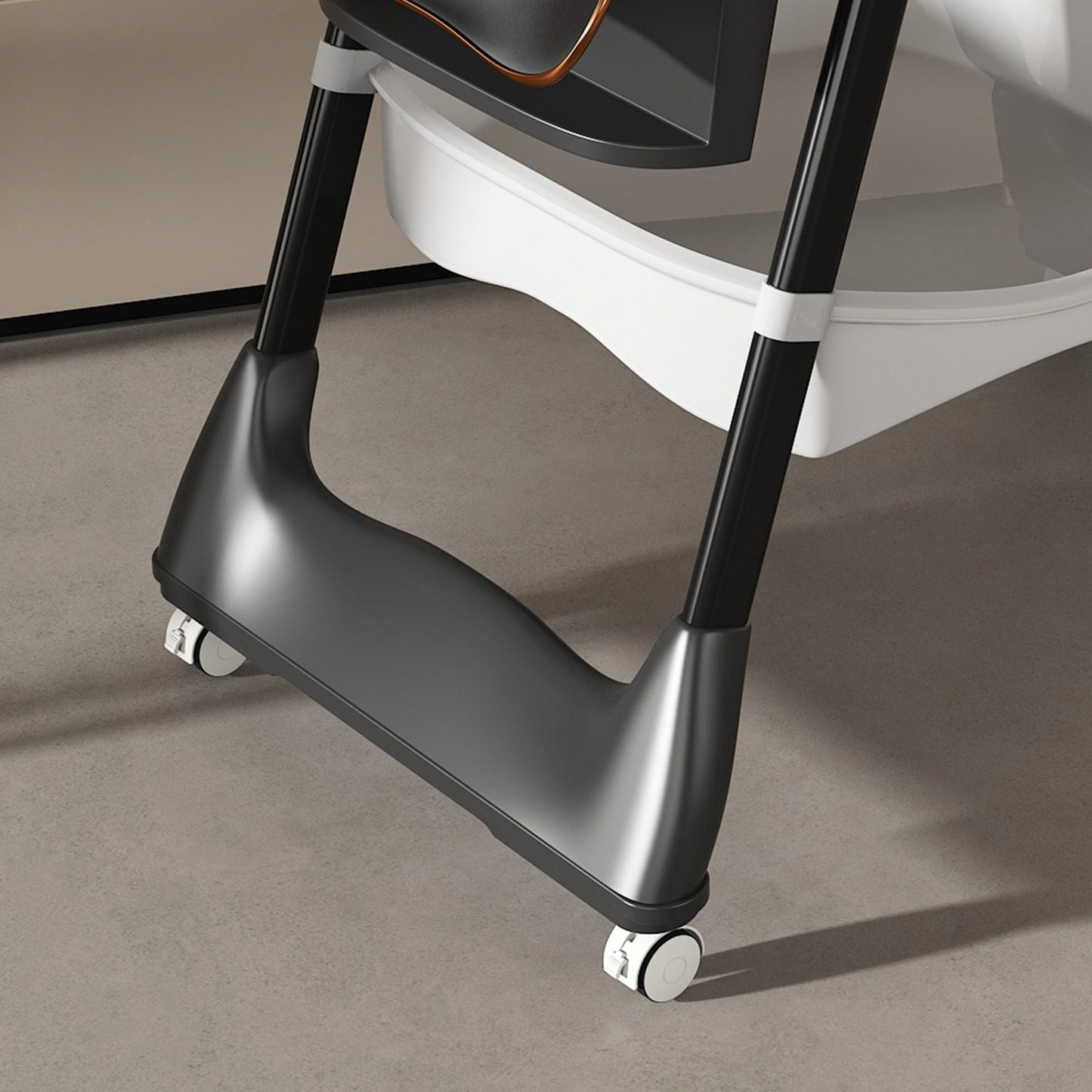 Adjustable Baby High Chair 0-6 Years, Portable Infant Feeding Seat With Safety Belt, Silent Lockable Wheels