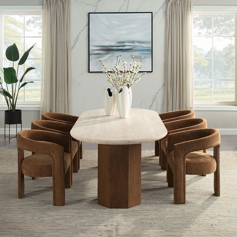 Leonardo - Arm Chair (Set of 2) - Brown Linen
