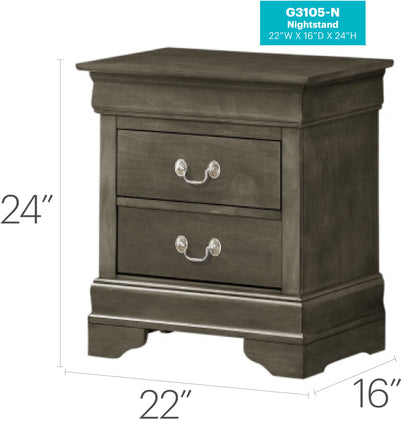 Louis Phillipe - Nightstand - Wood