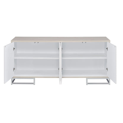 Liam - Marble Paint Console Cabinet - Multi