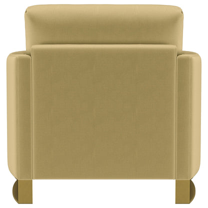 Corliss Upholstered Curved Track Arm Chair Camel