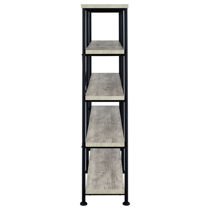 Analiese 63-inch 4-shelf Double Bookshelf Grey Driftwood