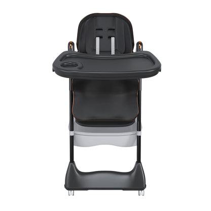 Adjustable Baby High Chair 0-6 Years, Portable Infant Feeding Seat With Safety Belt, Silent Lockable Wheels